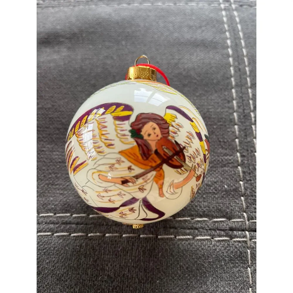 Gorgeous handblown and hand painted Christmas ornament- one of a kind - Picture 2 of 5